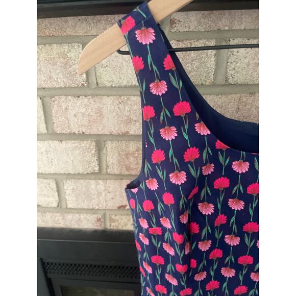 NWT J. Crew Floral Sheath Dress Size 0 Navy Blue Sleeveless Mini - Picture 6 of 9